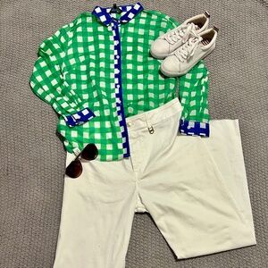 White Wide Leg ~Crop Jeans. Nautica. Sz 12